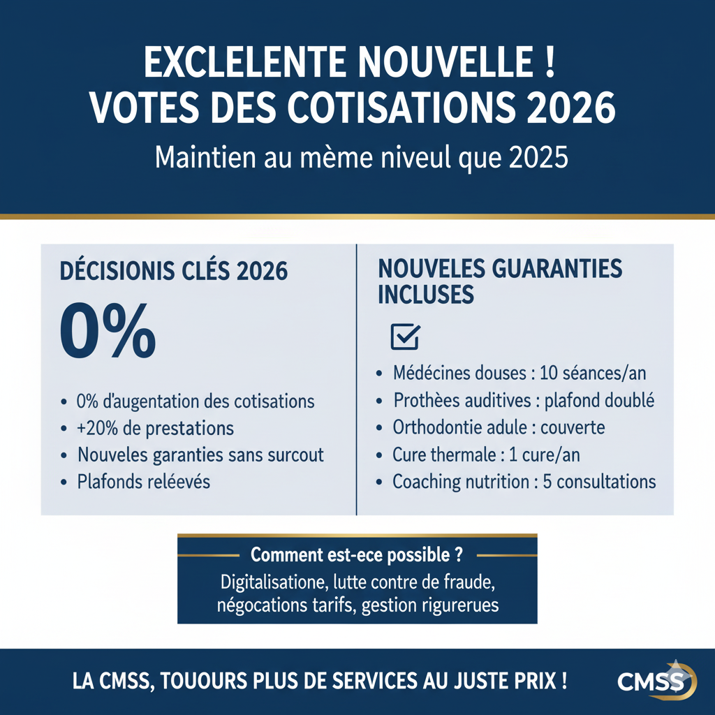 Cotisations 2026 : stabilité et nouvelles garanties